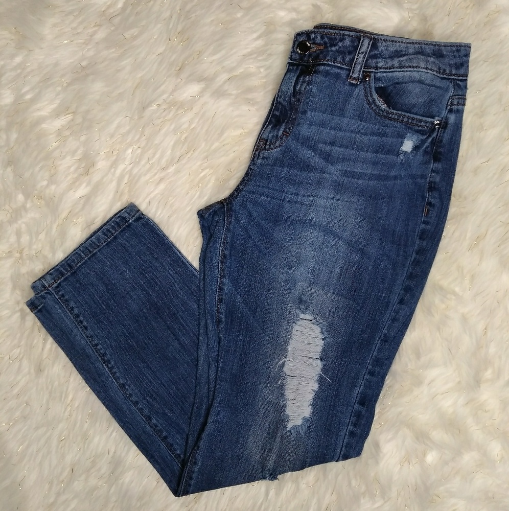 Jennifer Lopez Distressed Ankle Denim